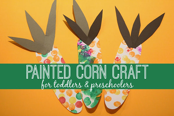 Dot painted corn craft from Toddler Approved