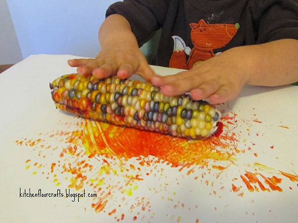 Painting with corn from Kitchen Floor Crafts