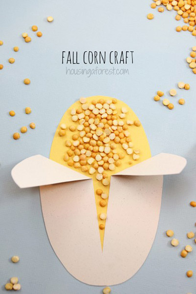 Split pea corn craft from Housing a Forest