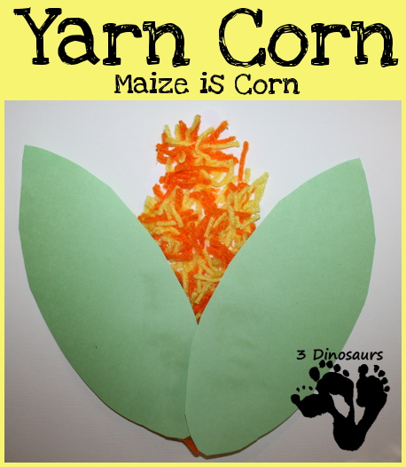 Yarn corn craft from 3Dinosaurs