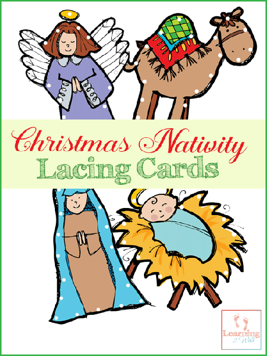 Christmas Nativity lacing cards from Learning 2 Walk