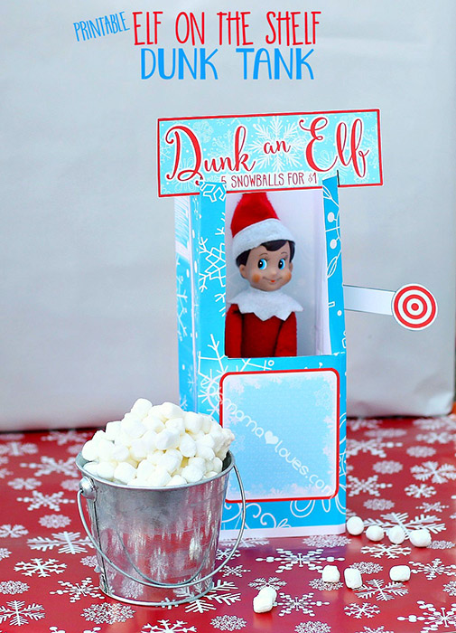 Elf on the shelf dunk tank from This Mama Loves