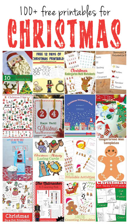 More than 100 free Christmas printables for all your Christmas fun and learning needs, including Christmas games, Christmas play dough activities, Christmas math activities, Christmas language arts, elf on the shelf, nativity printables, and much more! || Gift of Curiosity