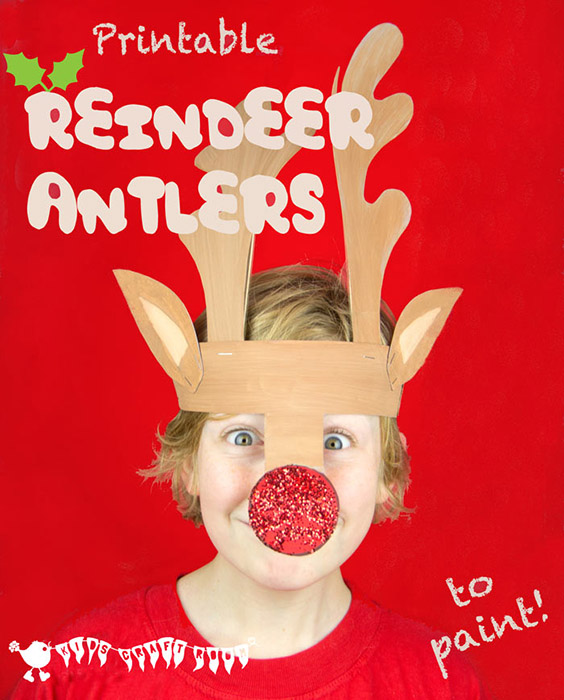 Printable reindeer antlers to paint from Kids Craft Room