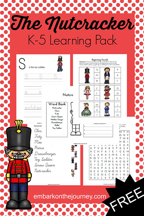 The Nutcracker printable learning pack from Embark on the Journey