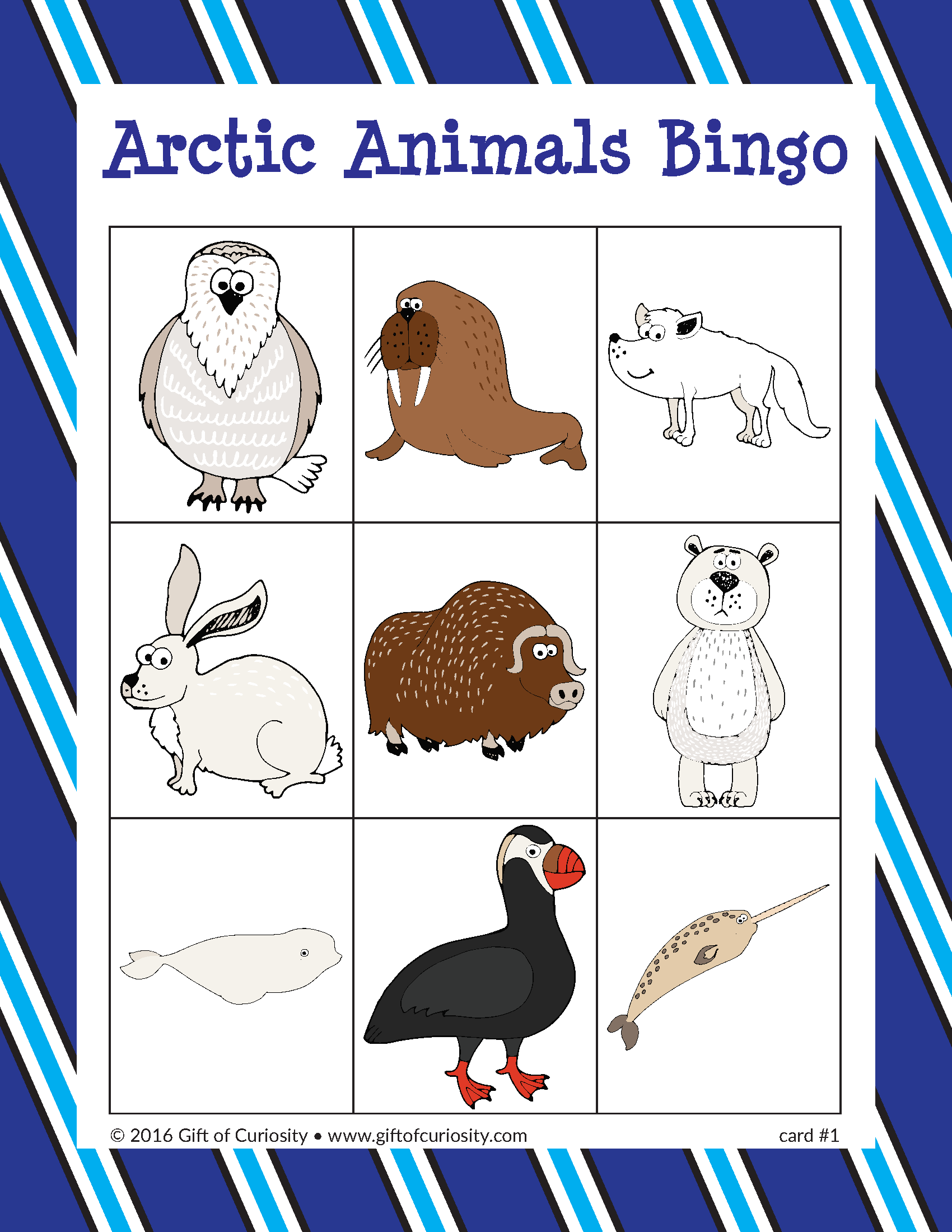 Arctic Animals Bingo - Gift of Curiosity