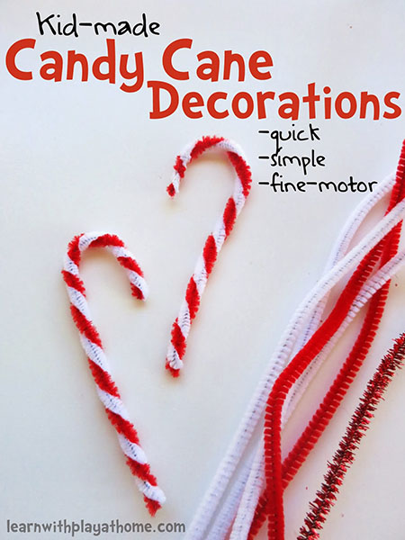 Pipe cleaner candy canes from Learn with Play at Home