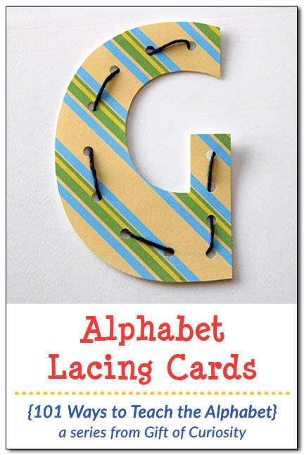 Alphabet Lacing Cards 101 Ways To Teach The Alphabet Gift Of Curiosity