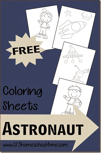 Astronaut Coloring Sheets from 123 Homeschool for Me