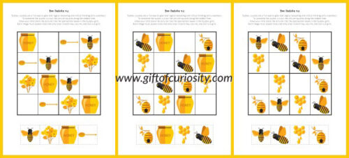 Bee Sudoku {free printable} - Gift of Curiosity