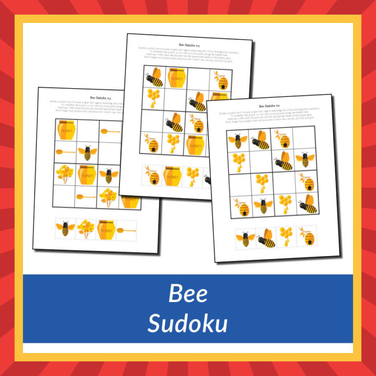 Bee Sudoku {free printable} - Gift of Curiosity
