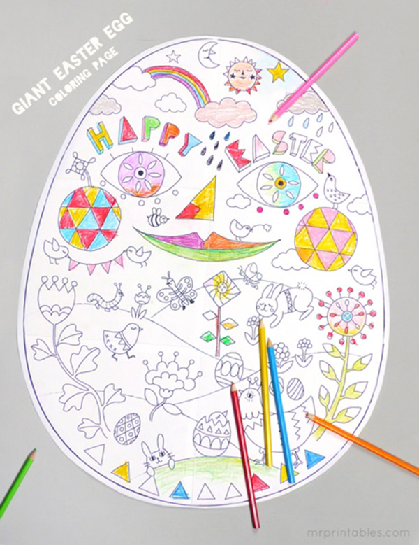 Easter coloring pages from Mr. Printables