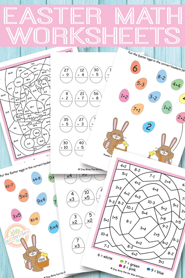 Easter math worksheets from Kids Activities Blog