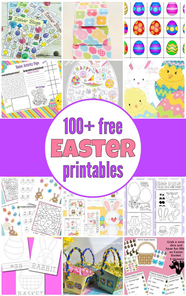 100+ (mostly) free Easter Printables including Easter language activities, Easter math worksheets, Easter fine motor activities, Easter crafts, Easter games, Easter coloring pages, and much more! You are sure to find something for the kids among this HUGE collection of Easter printables! || Gift of Curiosity