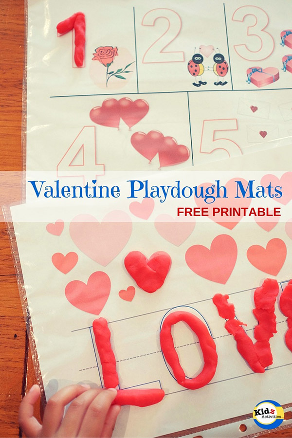 Valentine Playdough Mats from Kidz Activites
