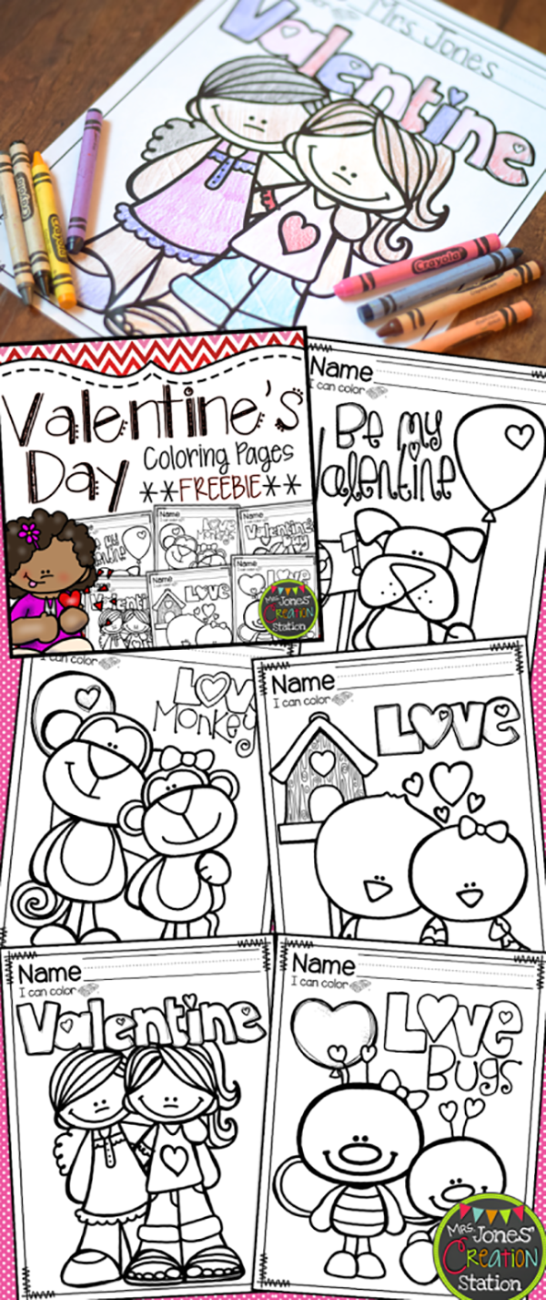 Valentine's Day Coloring Pages from Mrs. Jones' Creation Station