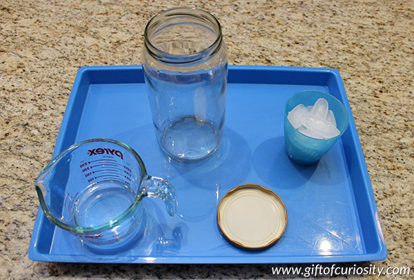 Two different methods for making a cloud in a jar. What a great weather science activity for kids! || Gift of Curiosity