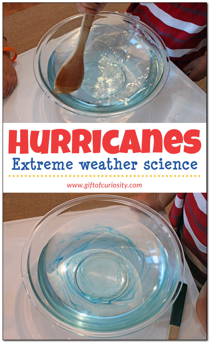 Make a hurricane in your kitchen! What a fun way extreme weather science activity. I'm going to do this with my kids. || Gift of Curiosity