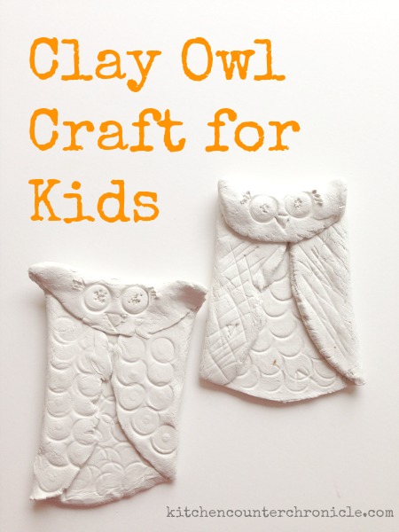 Clay owl craft from Kitchen Counter Chronicles