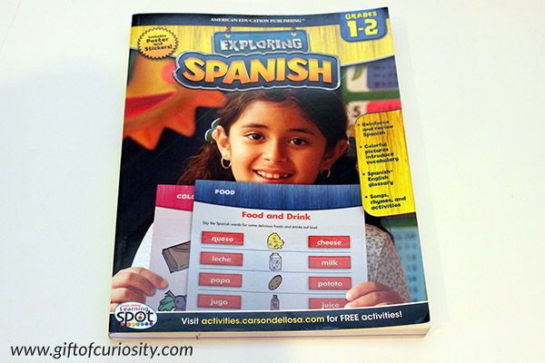 Our homeschool Spanish curriculum choices for the 2016-17 school year for a 1st and 2nd grader || Gift of Curiosity