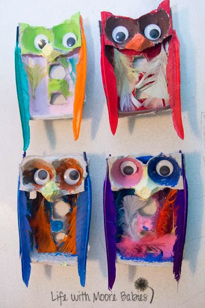 Egg carton owls from Life with Moore Babies