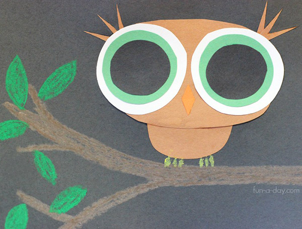Preschool owl craft from Fun-a-Day