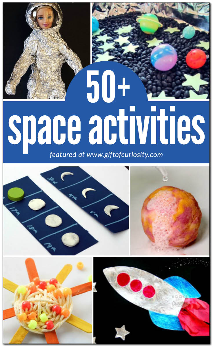 50+ awesome space activities for kids to learn about the planets, the sun, the moon, stars, constellations, astronauts, space travel and more! || Gift of Curiosity