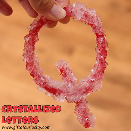 Crystallized letters {101 Ways to Teach the Alphabet} - Gift of Curiosity