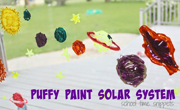 Puffy paint solar system from School Time Snippets