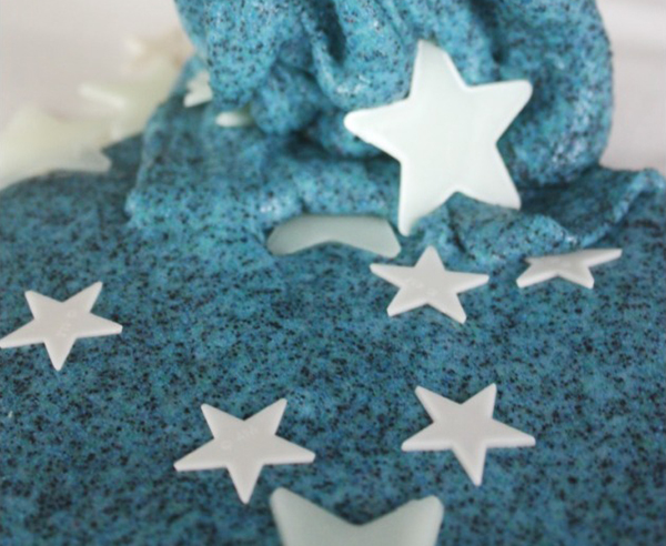 Space slime with glow in the dark stars from Little Bins for Little Hands