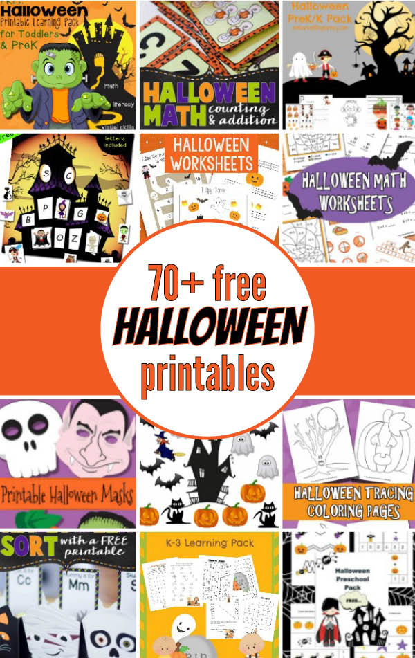 70+ (mostly) free Halloween Printables for kids! Halloween printable packs, Halloween crafts, Halloween games, Halloween math worksheets and much more! || Gift of Curiosity