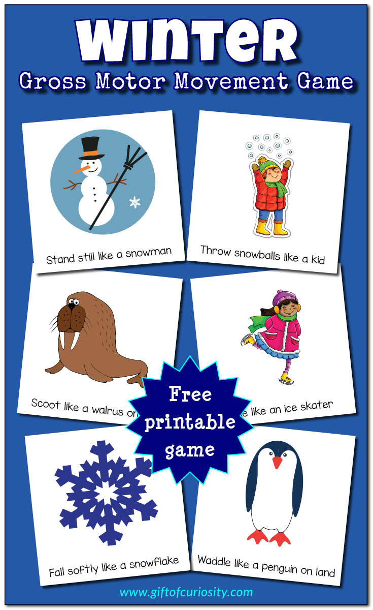 Winter Gross Motor Movement Game Free Printable Gift Of Curiosity