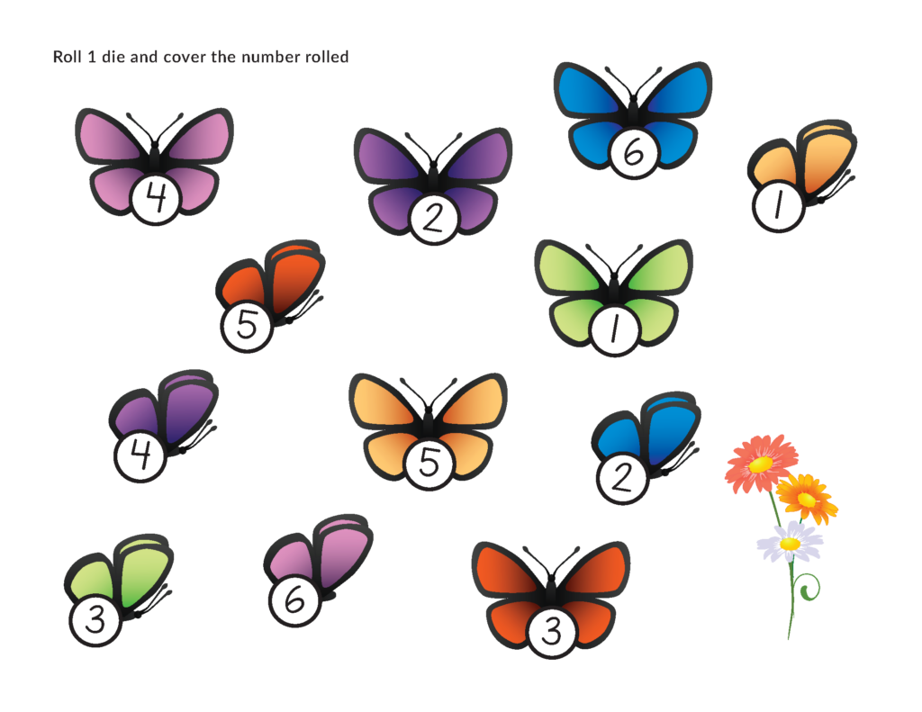 Insects Roll & Cover Math Games - Gift of Curiosity