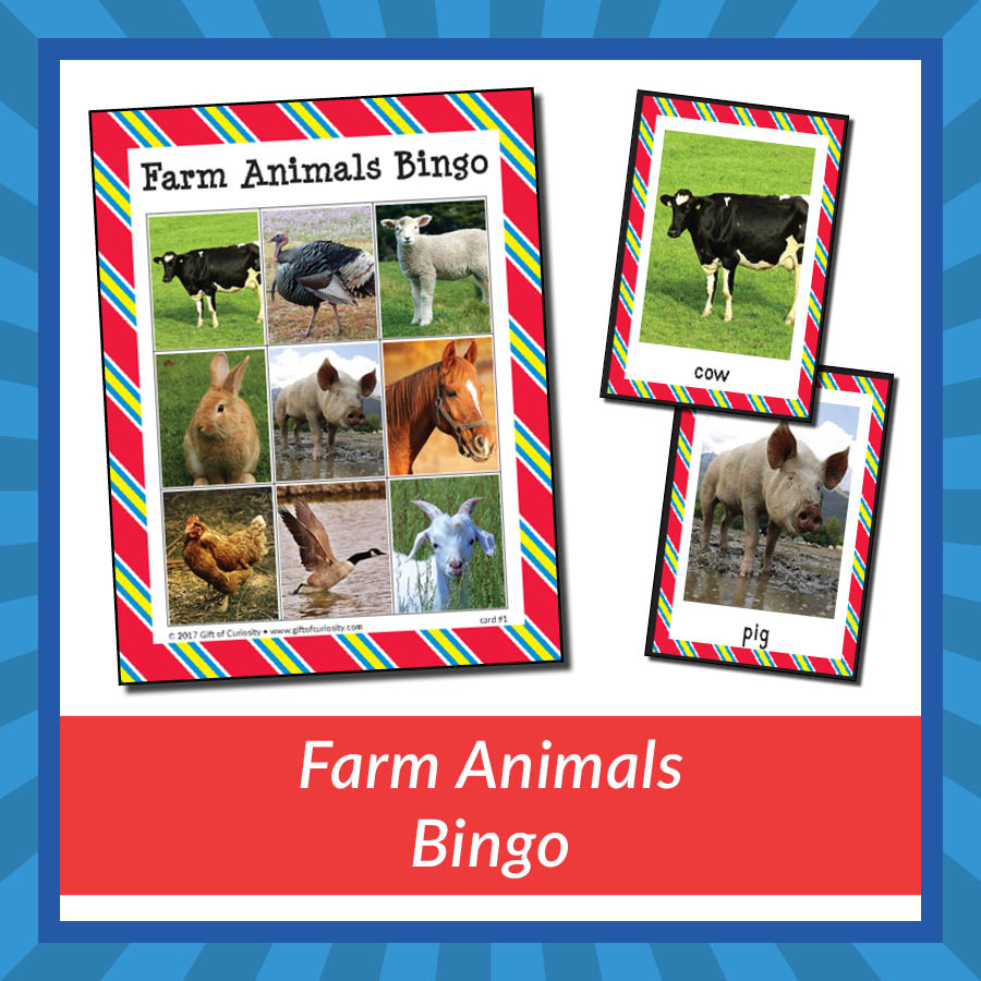 Farm Animals Bingo - Gift of Curiosity