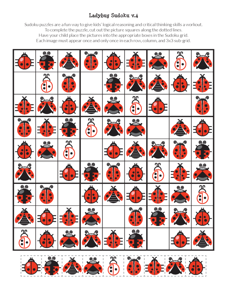 Ladybug Sudoku {free printables} - Gift of Curiosity