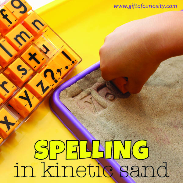 Spell Kinetics Spelling practice in kinetic sand - Gift of Curiosity