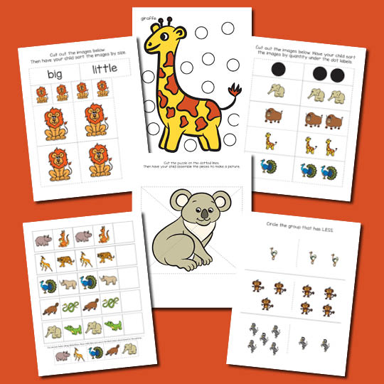 Zoo Animals Toddler Skills Pack - Gift of Curiosity