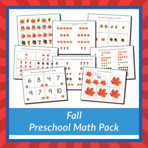 Fall Preschool Math Skills Pack