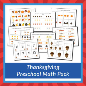 Thanksgiving Preschool Math Skills Pack