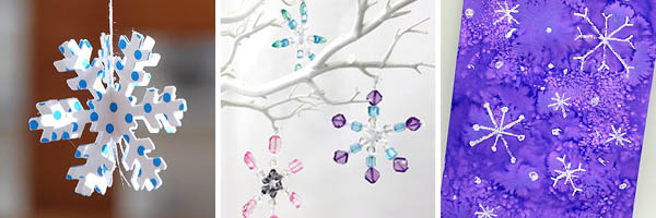 Snowflake crafts for kids collage