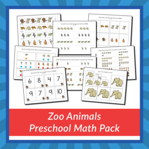 Zoo Animals Preschool Math Skills Pack