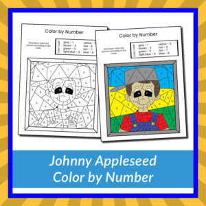 Johnny Appleseed Color by Number