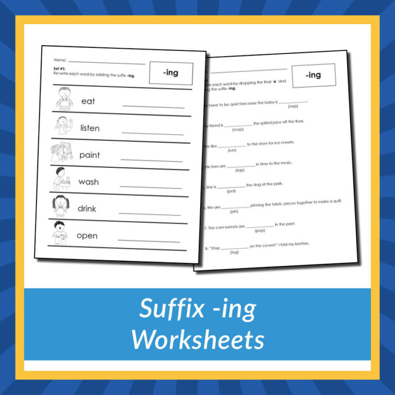 Suffix ing Worksheets Gift Of Curiosity