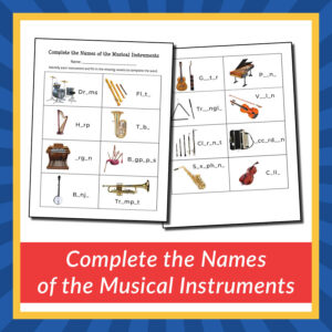 Complete the Names of the Musical Instruments