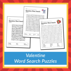 Valentine Word Search Puzzles