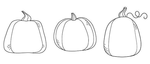 Build a Jack-o-Lantern: Three pumpkin outlines. || Gift of Curiosity