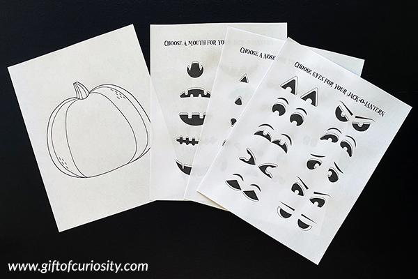 Build a Jack-o-Lantern: Your child can get their jack-o-lantern making fix with this cute pumpkin printable. || Gift of Curiosity