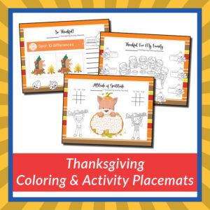 Thanksgiving Coloring and Activity Placemats
