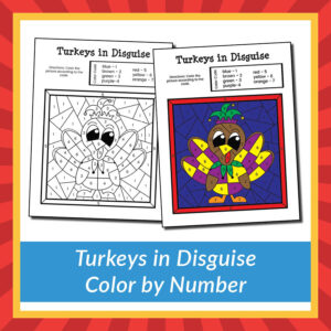 Turkeys in Disguise Color by Number