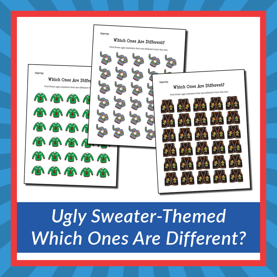 Christmas Ugly Sweater-Themed Which Ones Are Different?